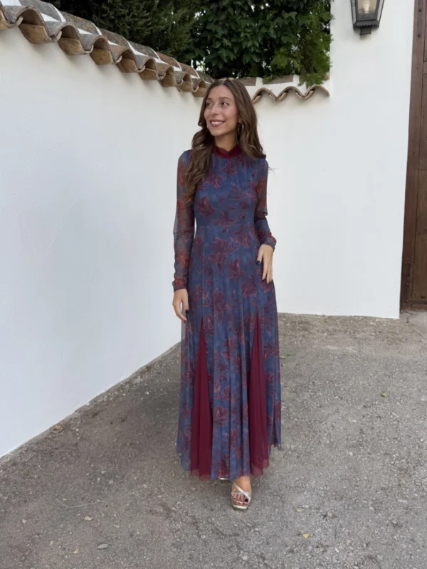 Vestido Ginebra Azul/Vino