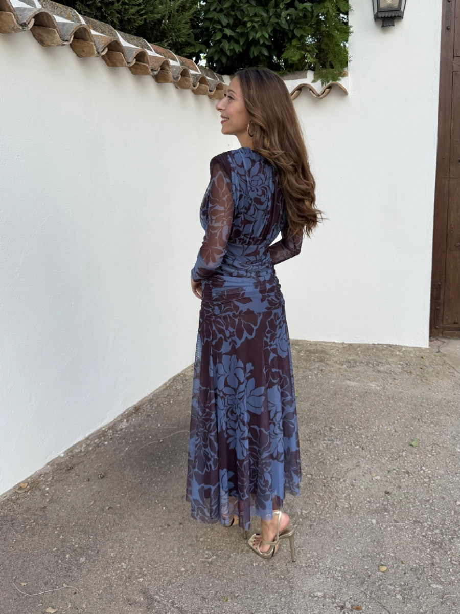 Vestido Portugal Azul/Marrón - Imagen 3