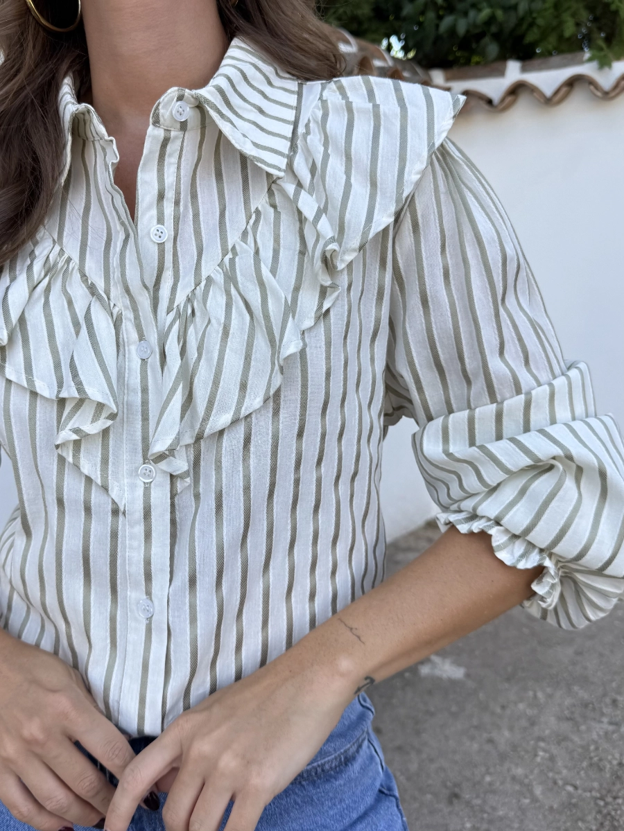 Camisa Ana Volantes Verde - Imagen 3