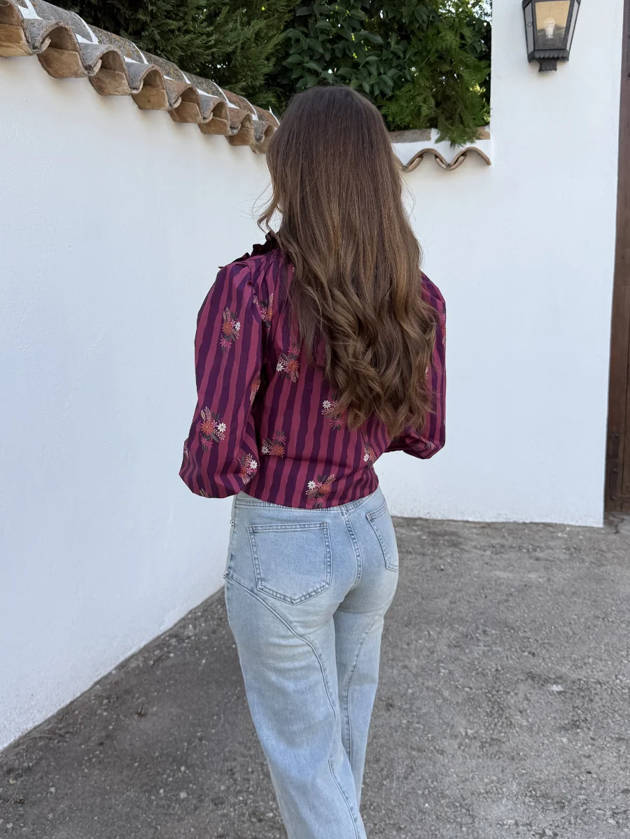 Camisa Amelie Rayas Rosa - Imagen 3