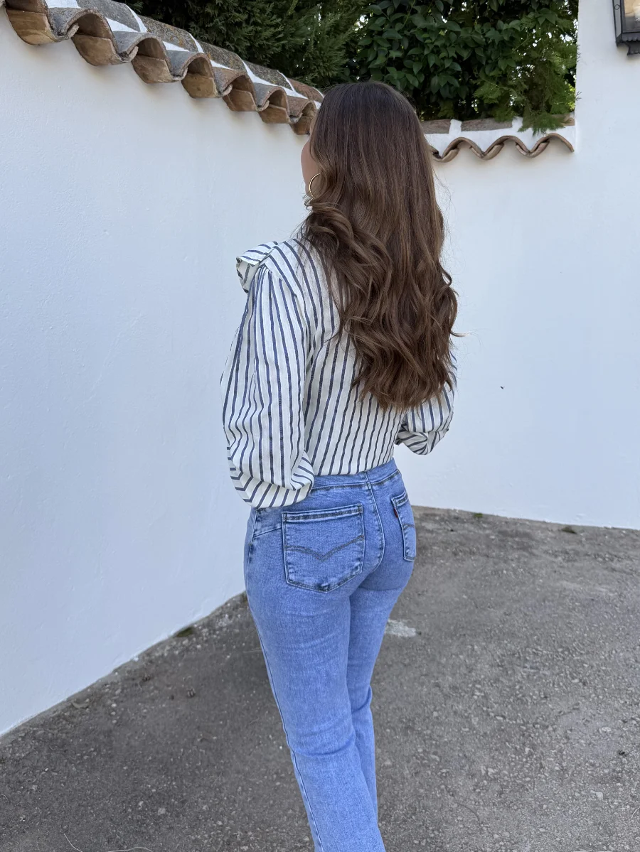 Camisa Ana Volantes Azul - Imagen 4