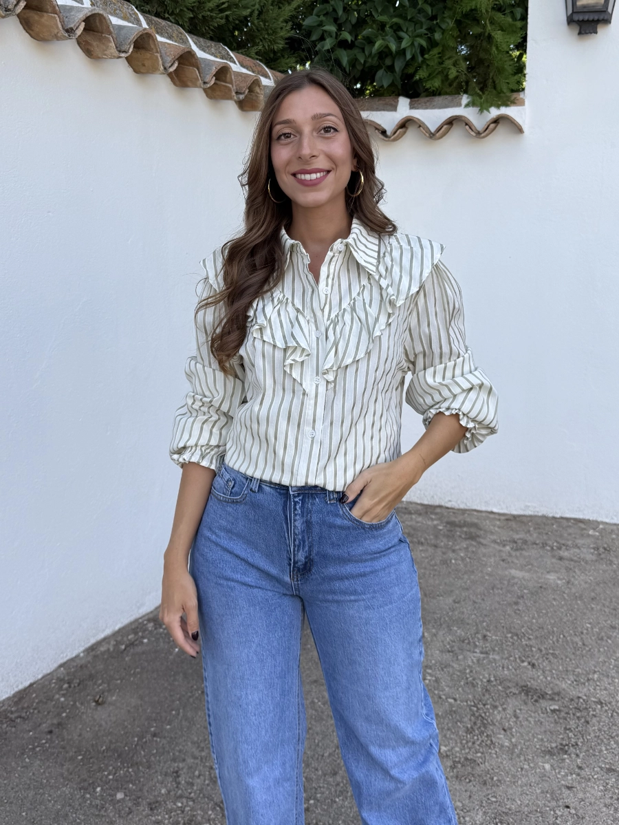 Camisa Ana Volantes Verde - Imagen 2