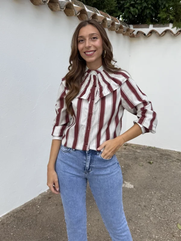 Camisa Cuello Celia Burdeos