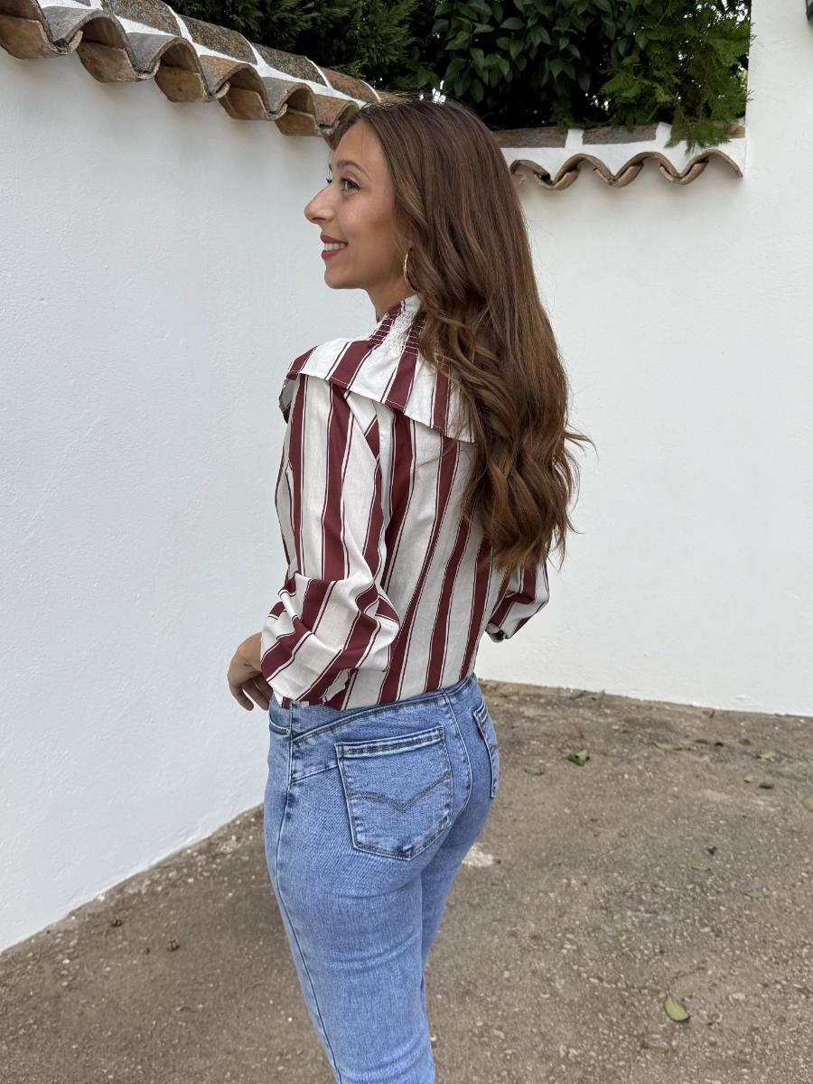 Camisa Cuello Celia Burdeos - Imagen 3