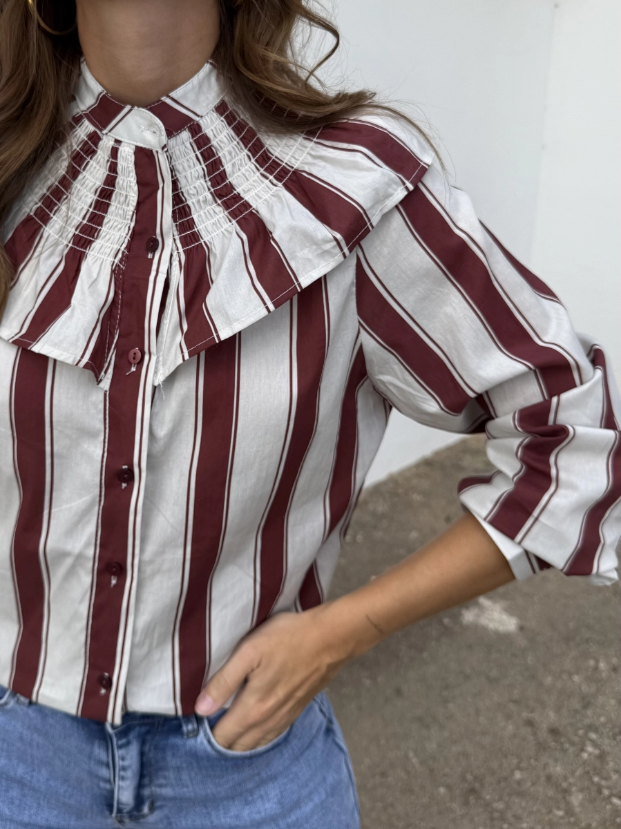 Camisa Cuello Celia Burdeos - Imagen 2