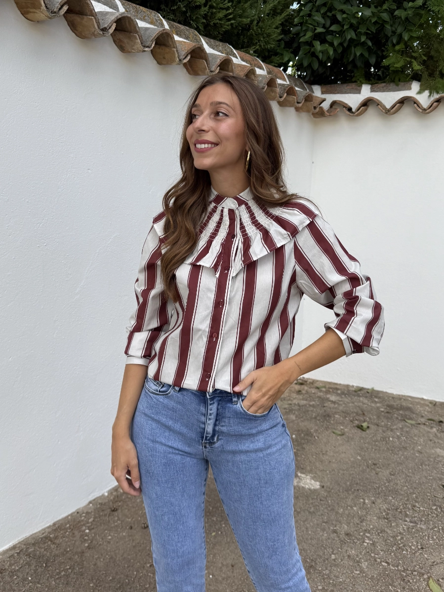 Camisa Cuello Celia Burdeos - Imagen 4