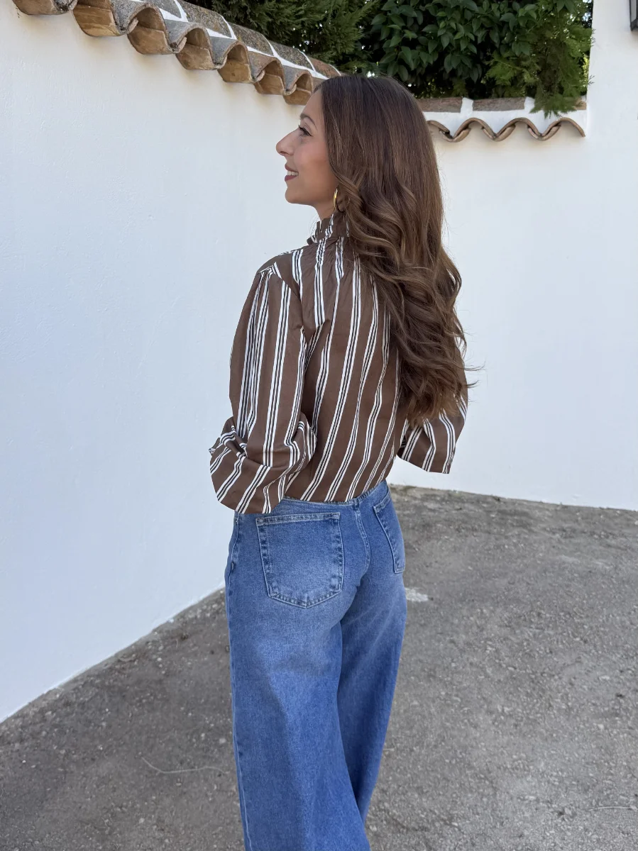 Camisa Rayitas Camel - Imagen 3