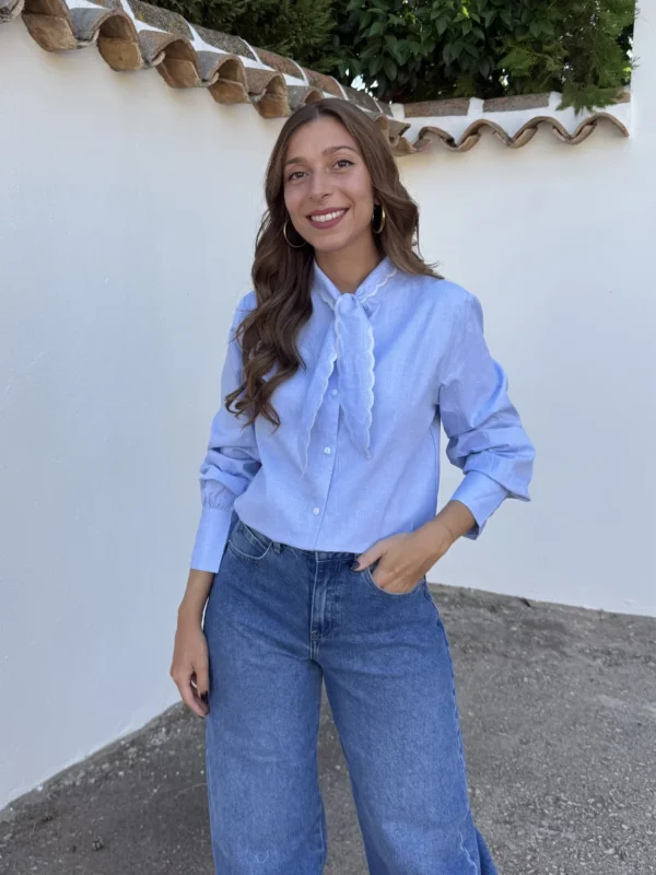 Camisa Basic Nudo Azul Bebé