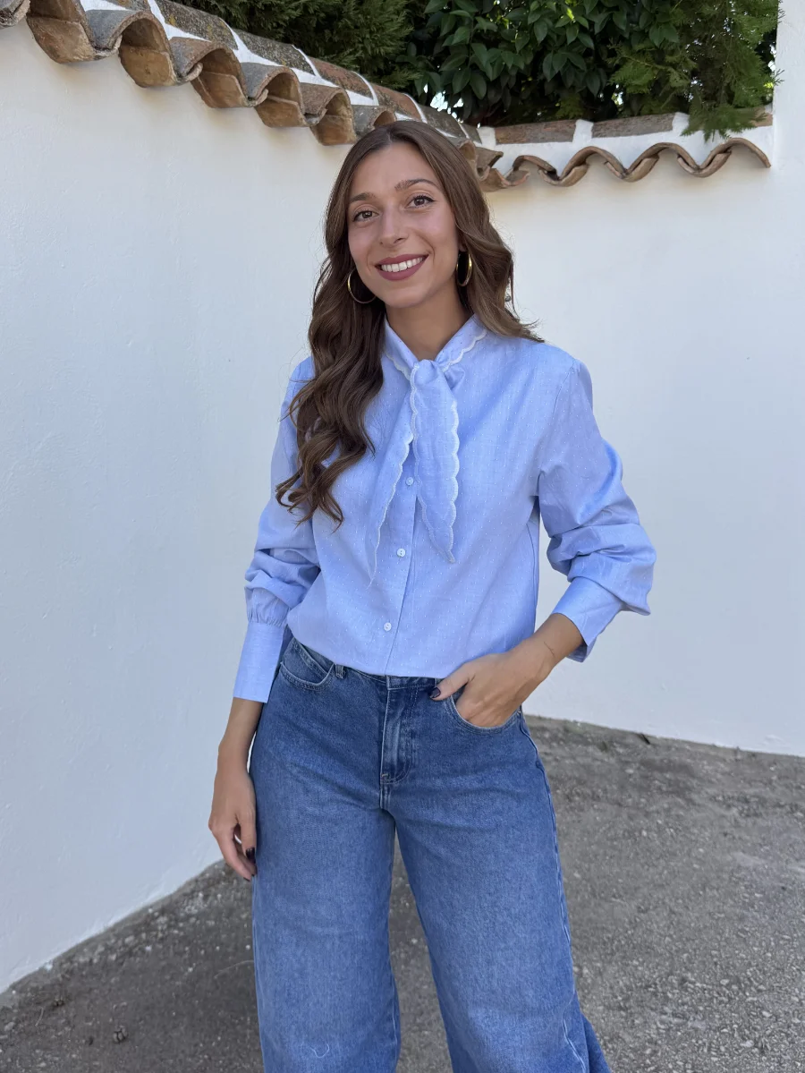 Camisa Basic Nudo Azul Bebé