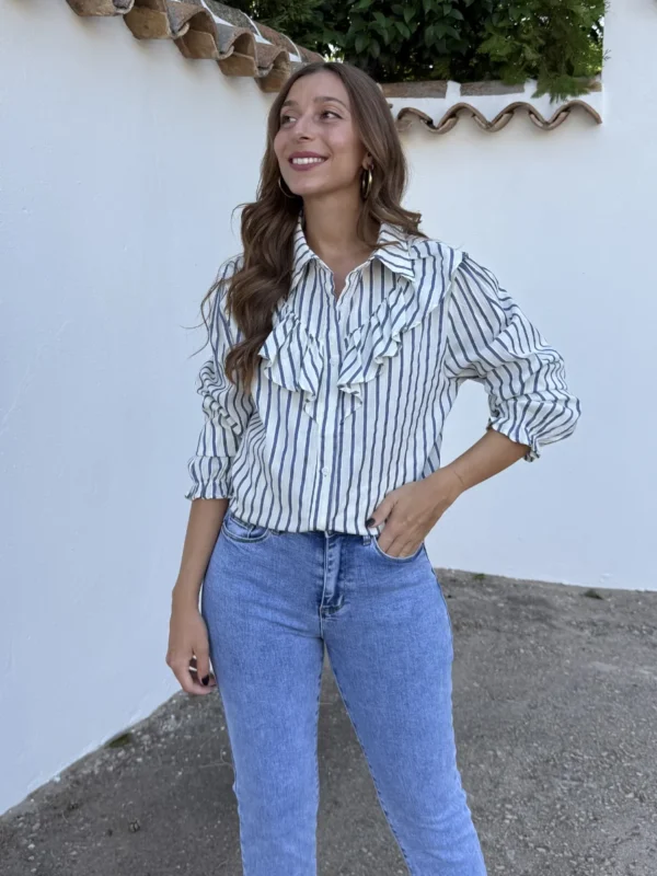 Camisa Ana Volantes Azul