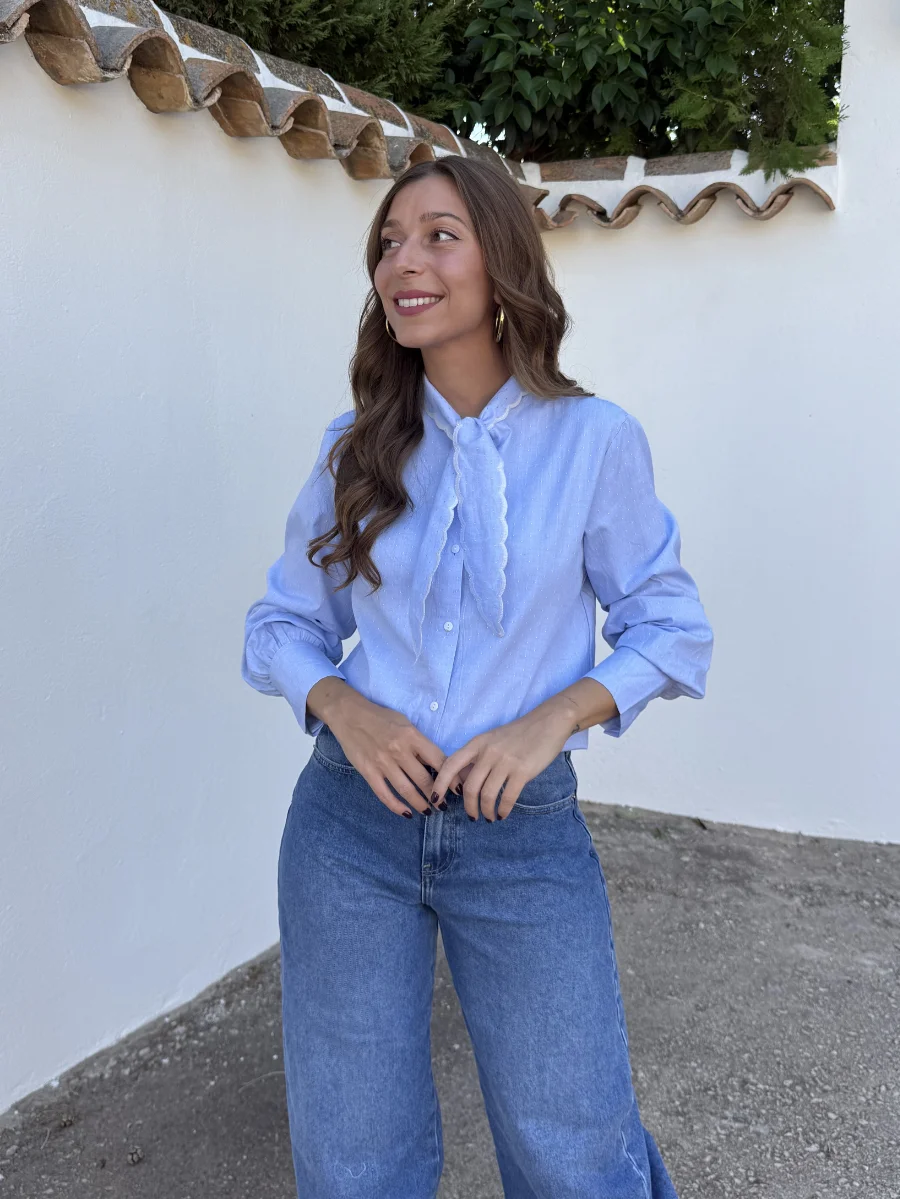 Camisa Basic Nudo Azul Bebé - Imagen 3