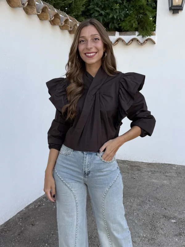 Camisa Cruzada Marrón
