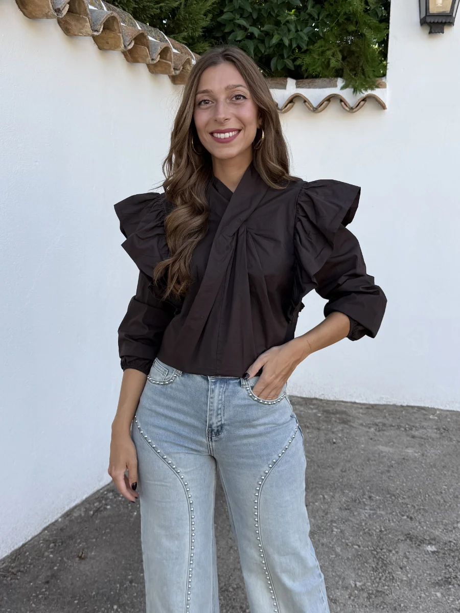 Camisa Cruzada Marrón
