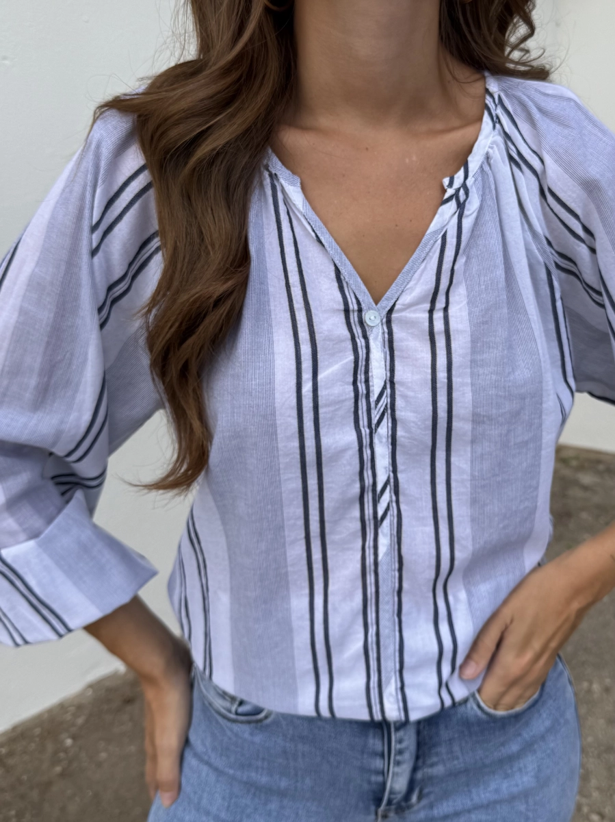 Camisa Cuello Maho Azul Marino - Imagen 2