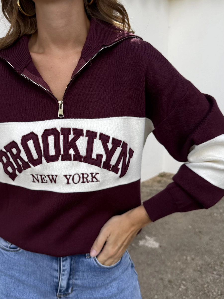 Jersey Brooklyn Burdeos - Imagen 2