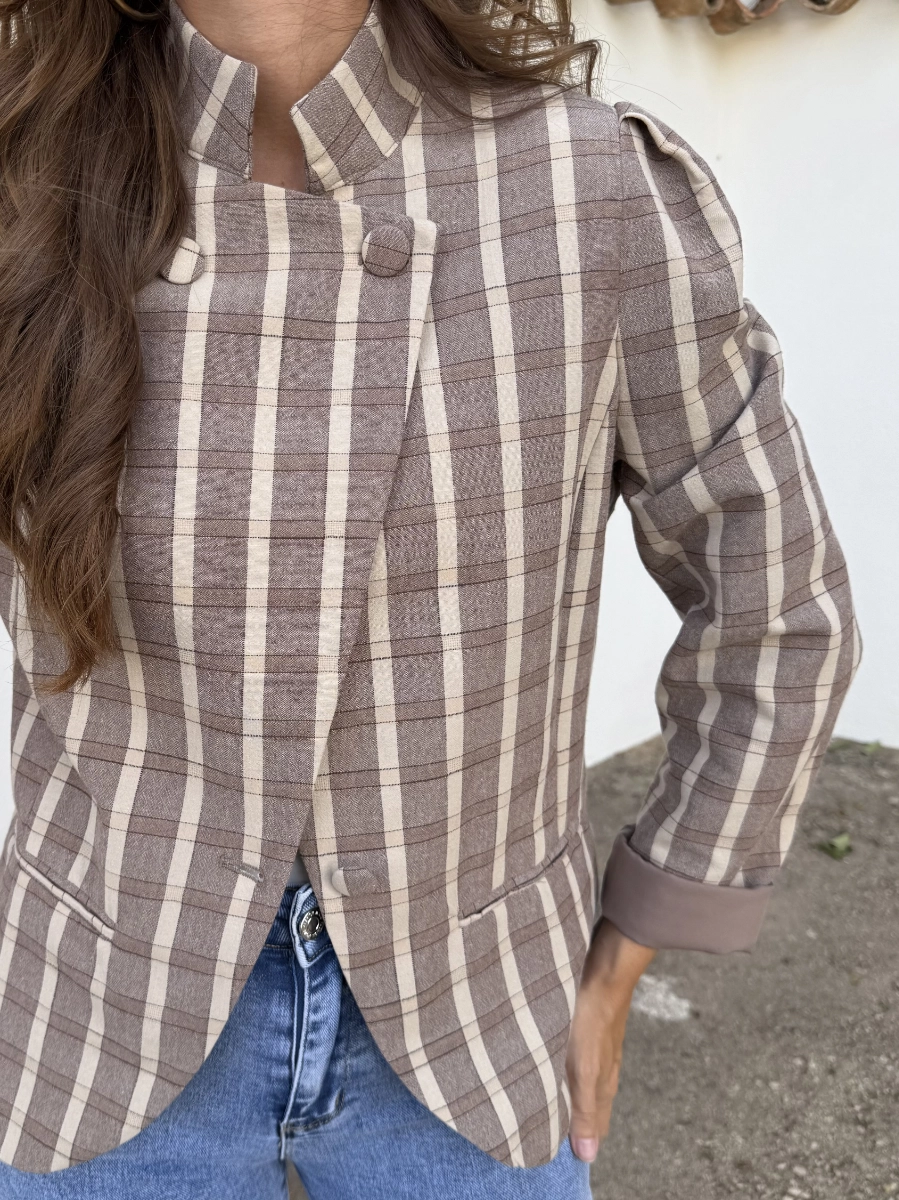 Chaqueta Cruzada Cuadro - Imagen 2