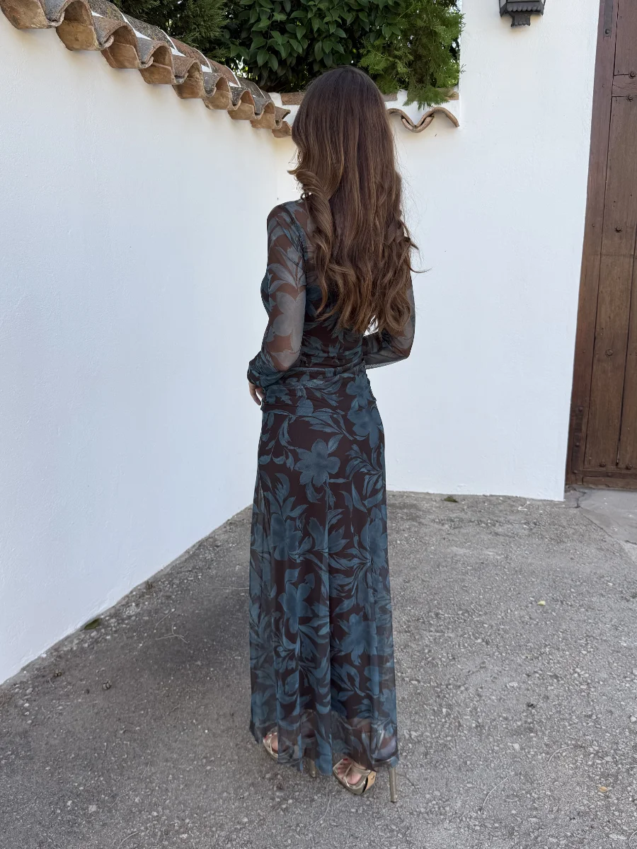 Vestido Creta Azul/Marrón - Imagen 4