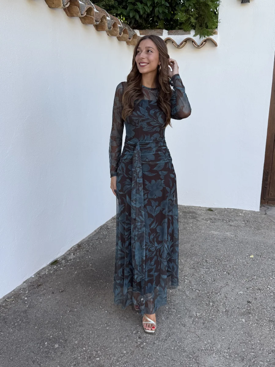 Vestido Creta Azul/Marrón - Imagen 2