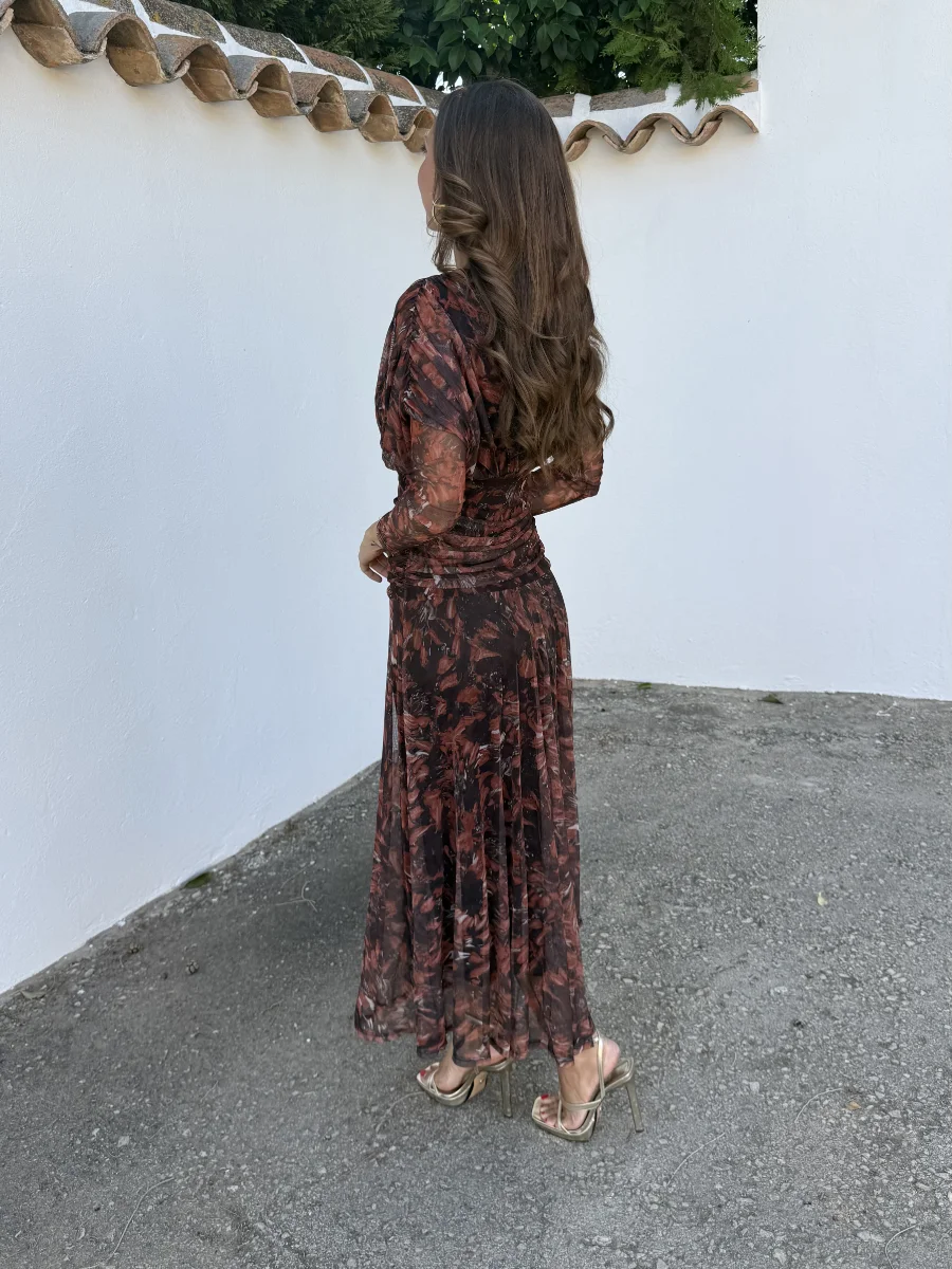 Vestido Marieta Marrón/Teja - Imagen 4