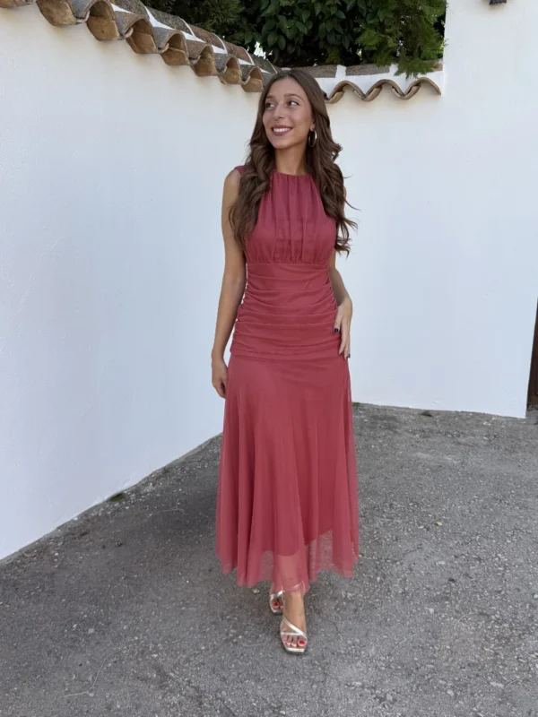 Vestido Gema Tul Coral