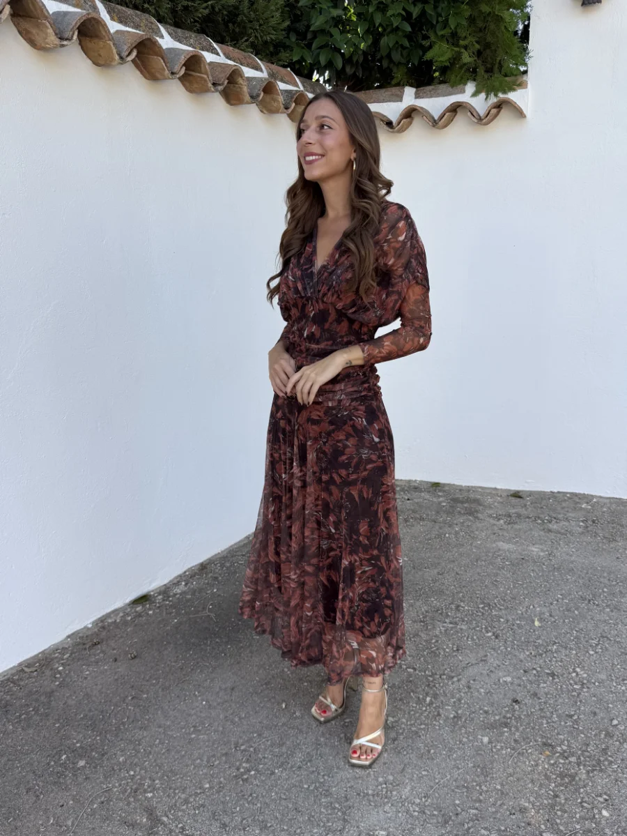 Vestido Marieta Marrón/Teja - Imagen 2