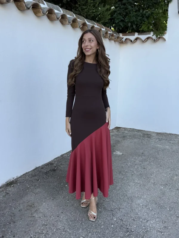 Vestido Noemi Marrón/Teja