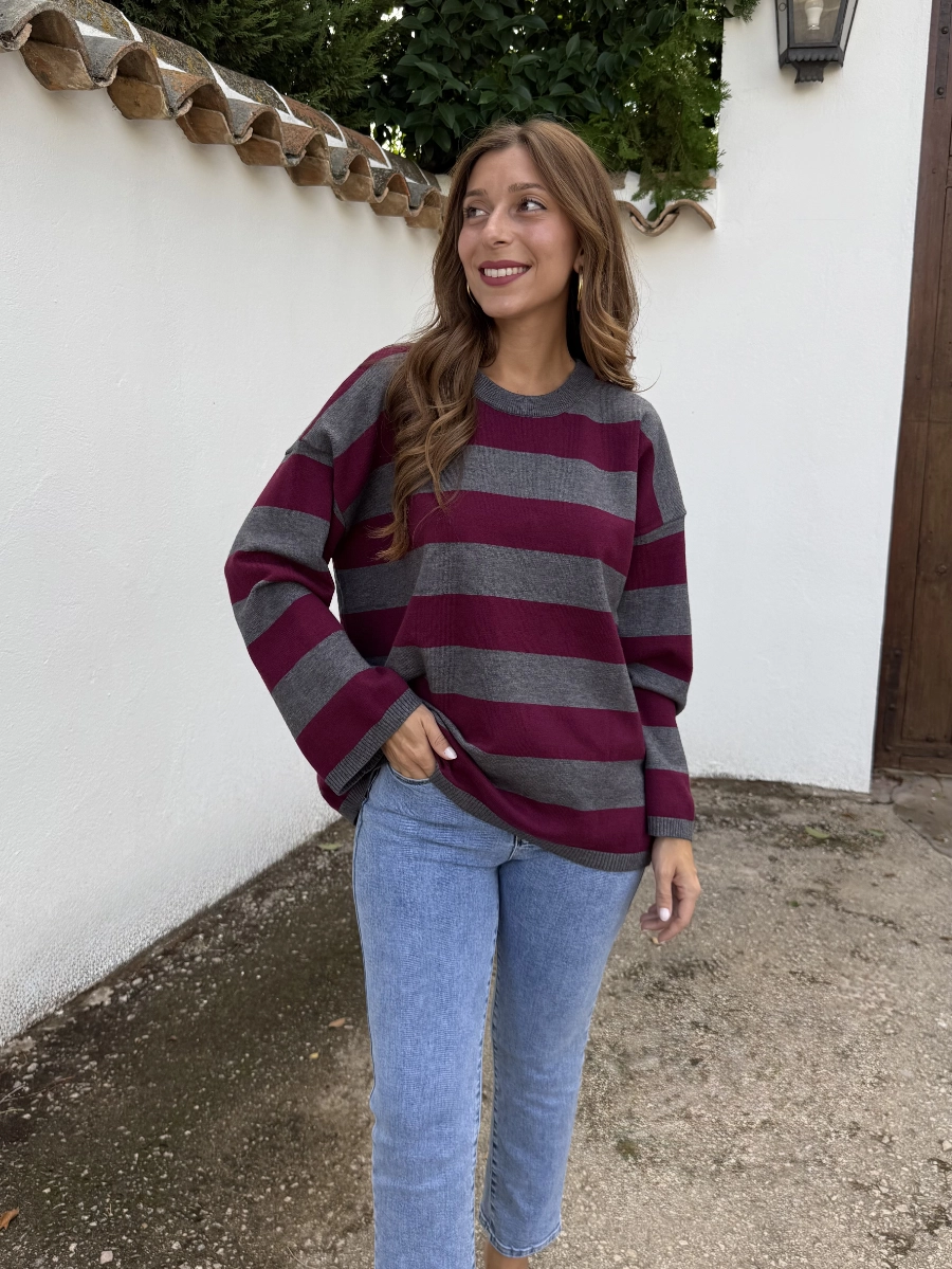 Jersey Dana Oversize Burdeos - Imagen 4