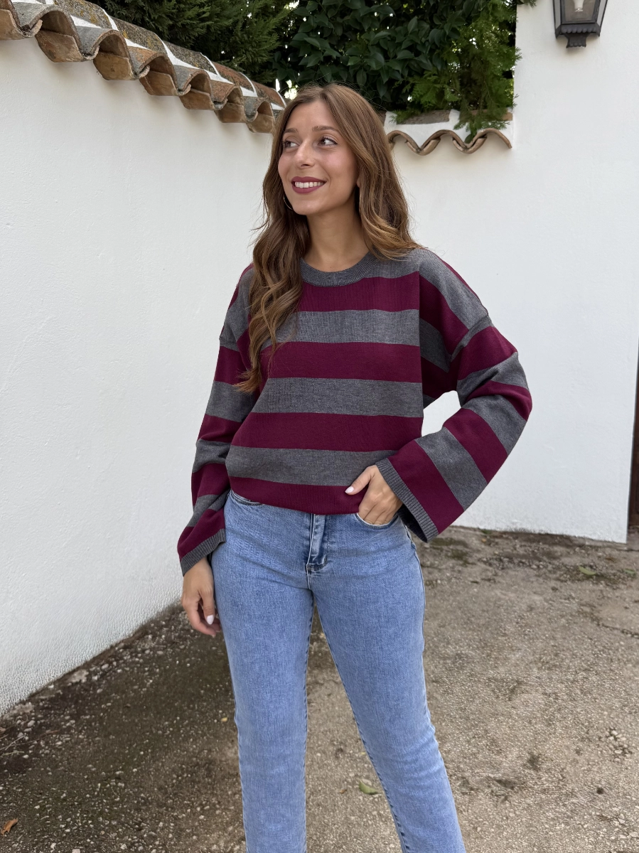 Jersey Dana Oversize Burdeos