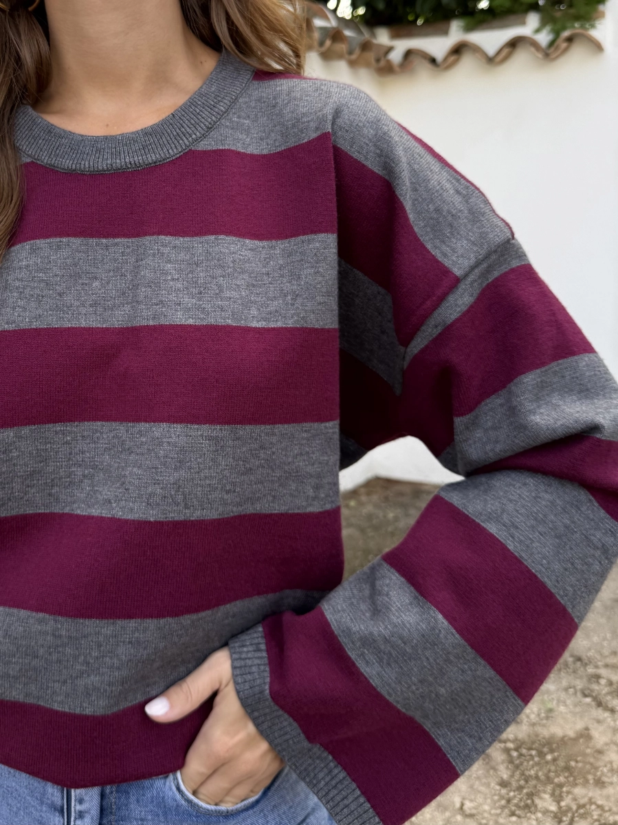 Jersey Dana Oversize Burdeos - Imagen 2
