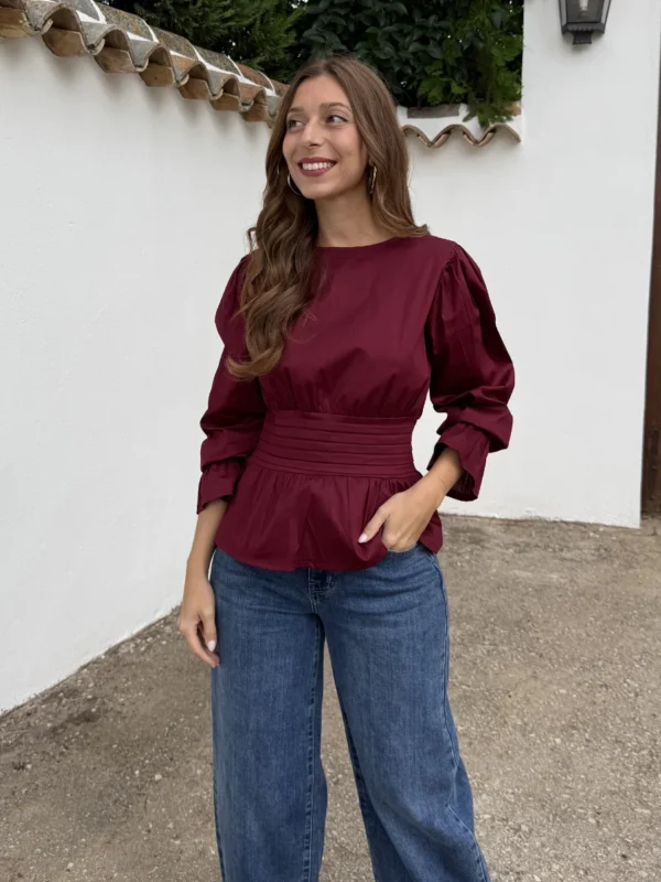 Blusa Fajín Burdeos