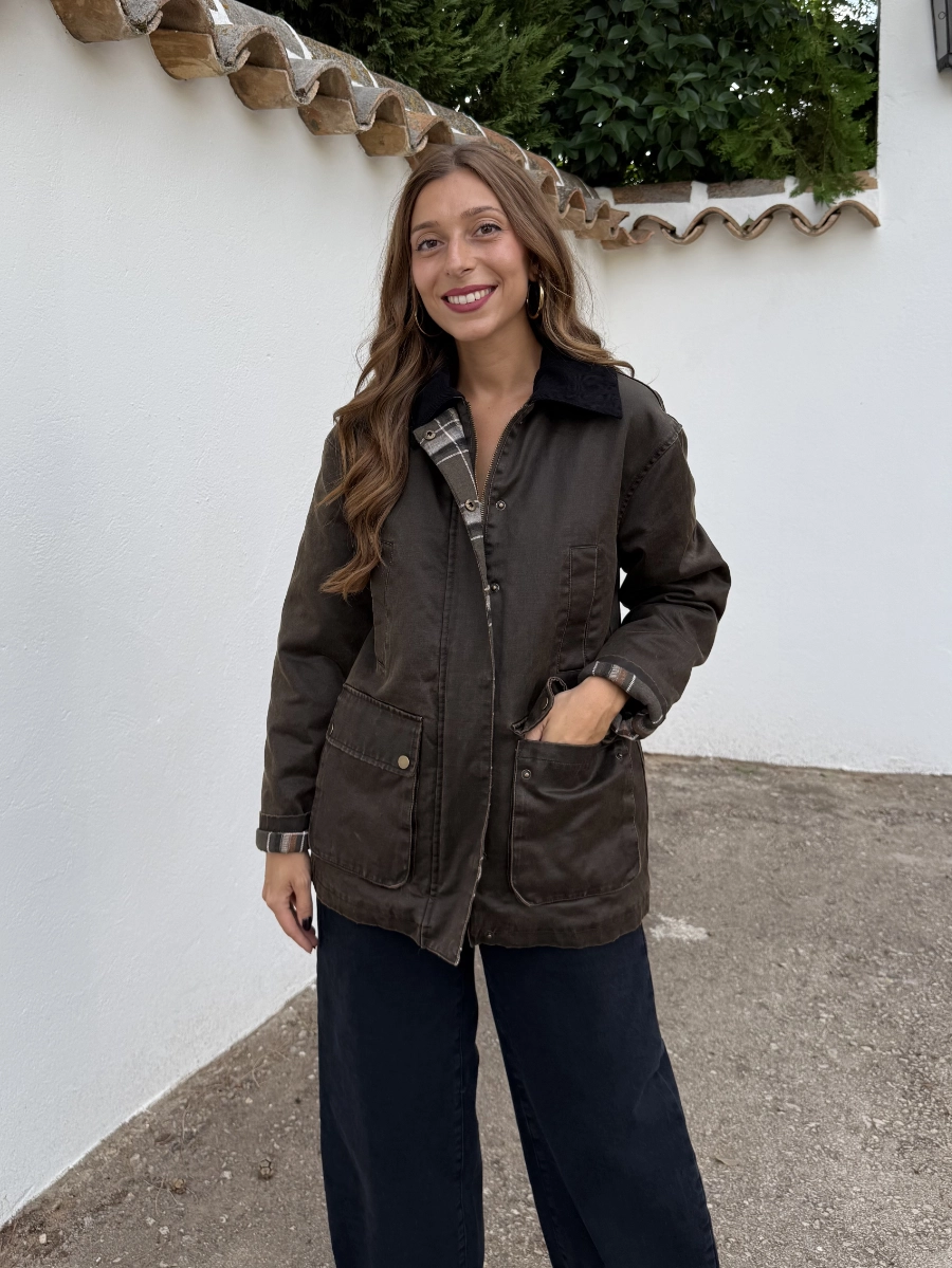 Parka Encerada Marrón