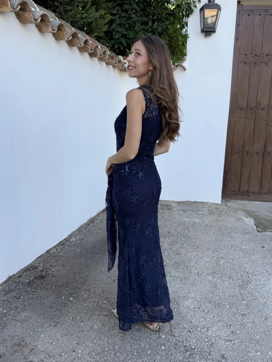 Vestido Glam Azul Marino - Imagen 4