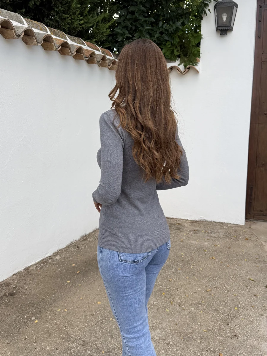 Jersey Punto Suave Gris - Imagen 3