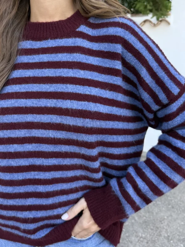 Jersey Sara Rayas Azul/Burdeos