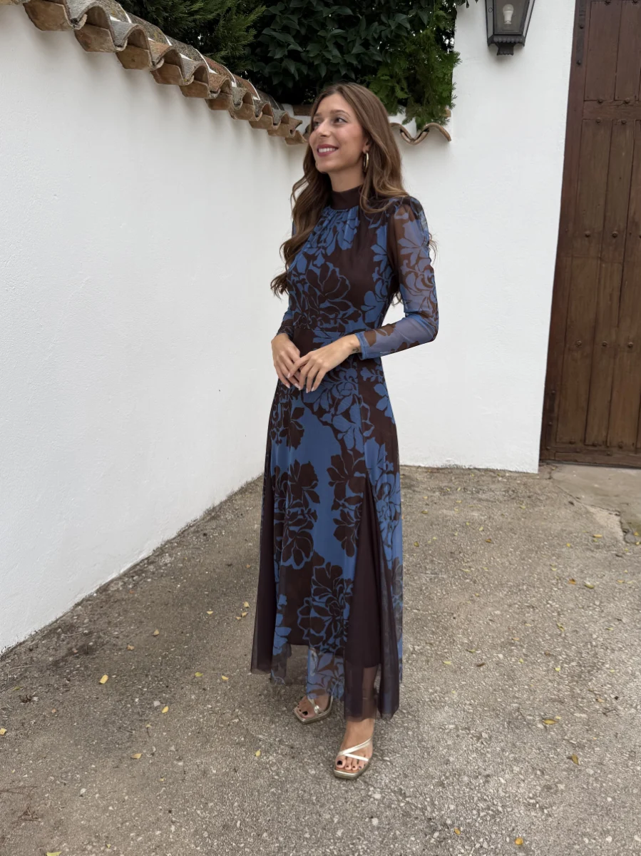 Vestido Esencia Marrón/Azul - Imagen 3