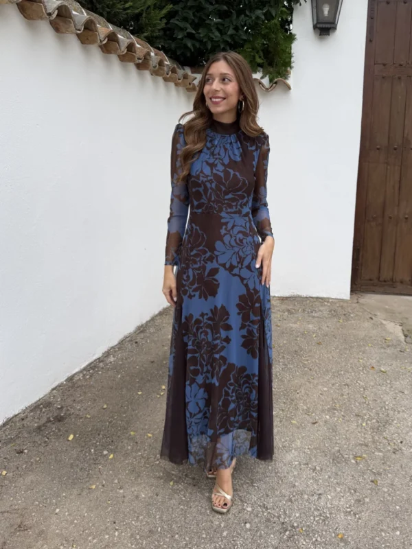 Vestido Esencia Marrón/Azul