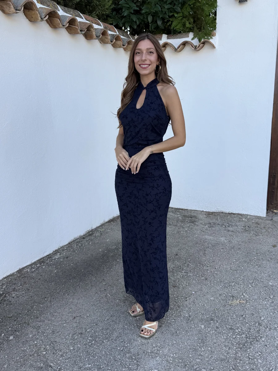 Vestido Greca Azul Marino - Imagen 4