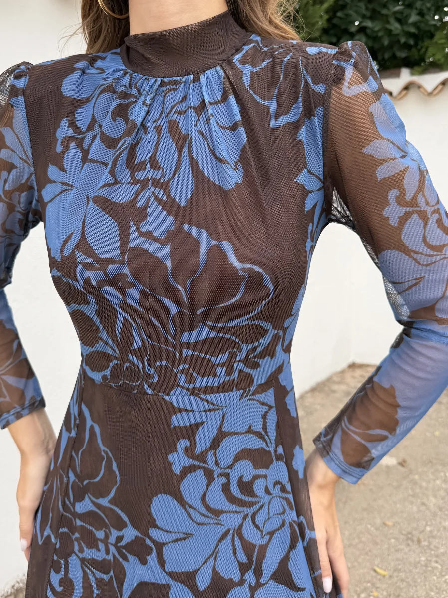 Vestido Esencia Marrón/Azul - Imagen 2