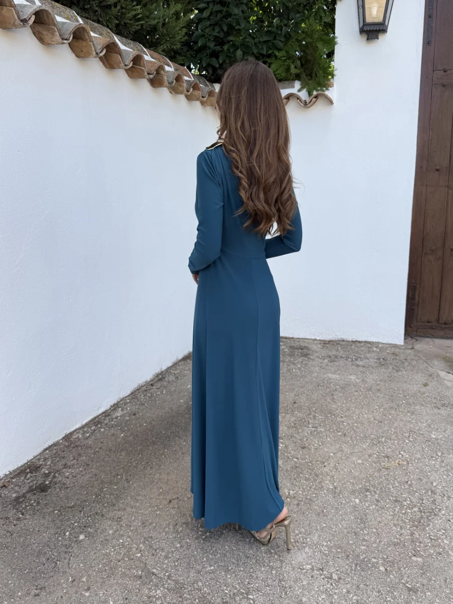 Vestido Apliques Petróleo - Imagen 3