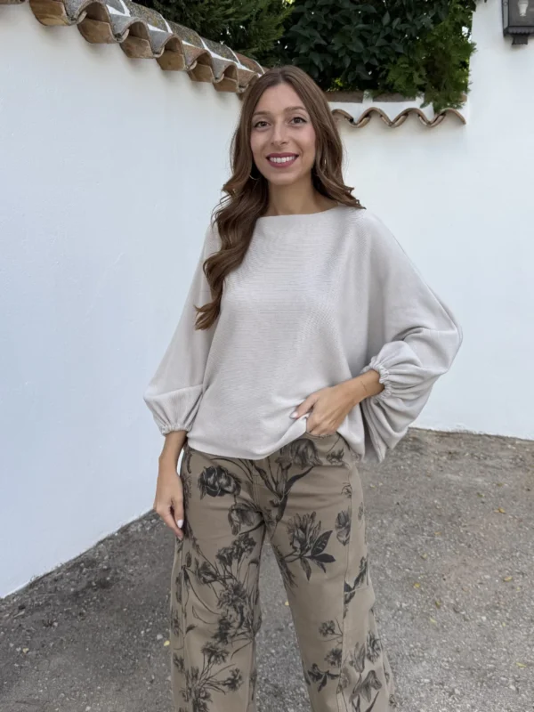 Jersey Abullonado Beige - Talla única
