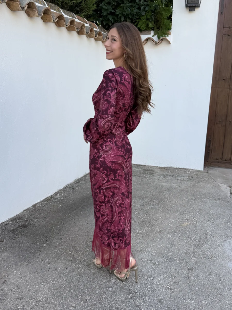 Vestido Flecos Rosado - Imagen 3