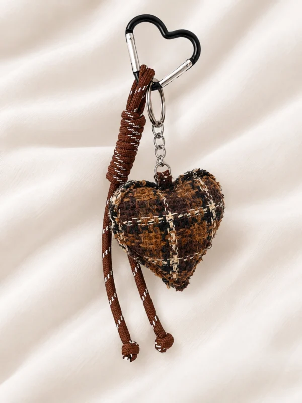 Llavero/Charm Corazón Cuadros
