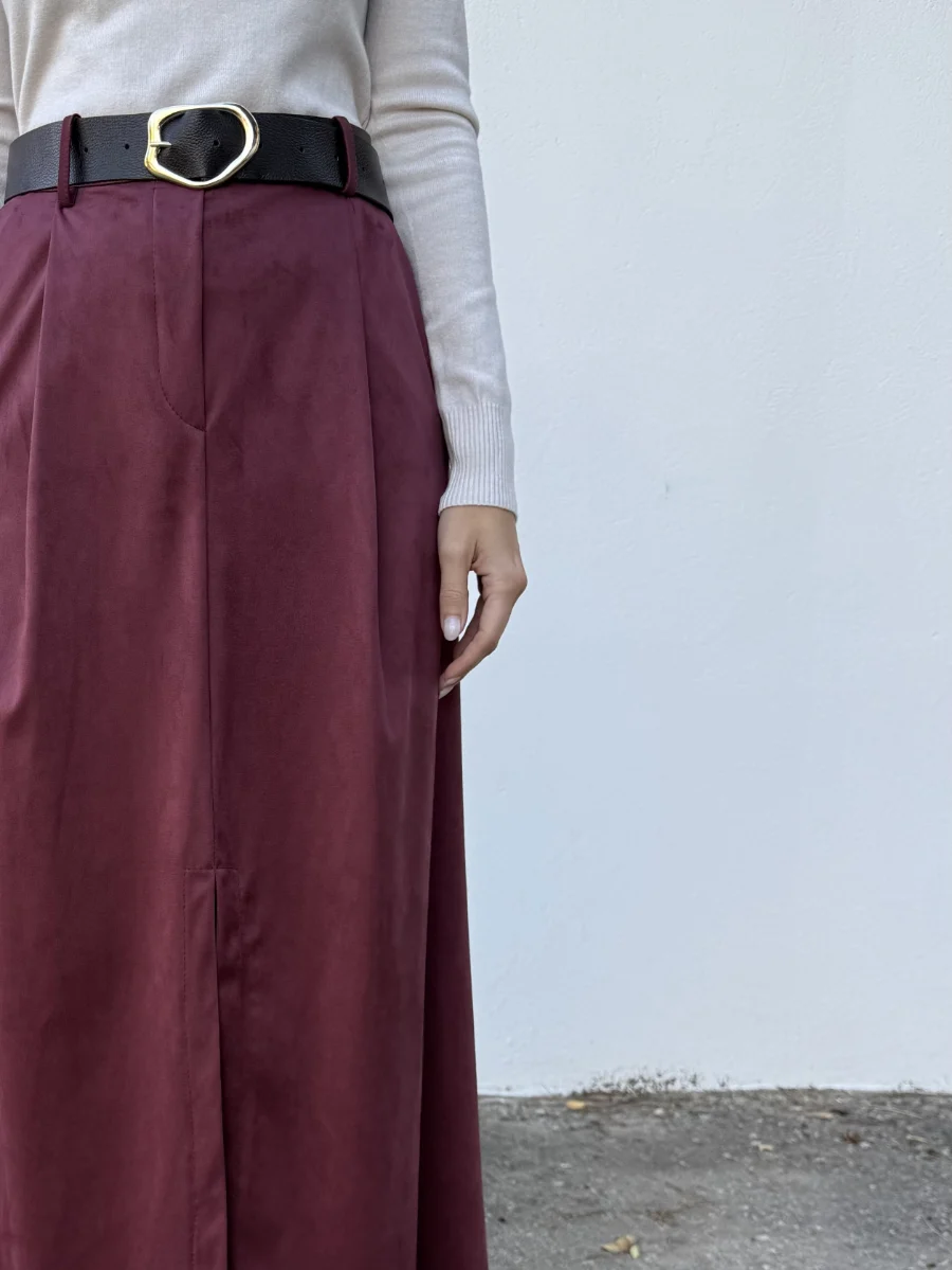 Falda Antelina Raja Burdeos - Imagen 2